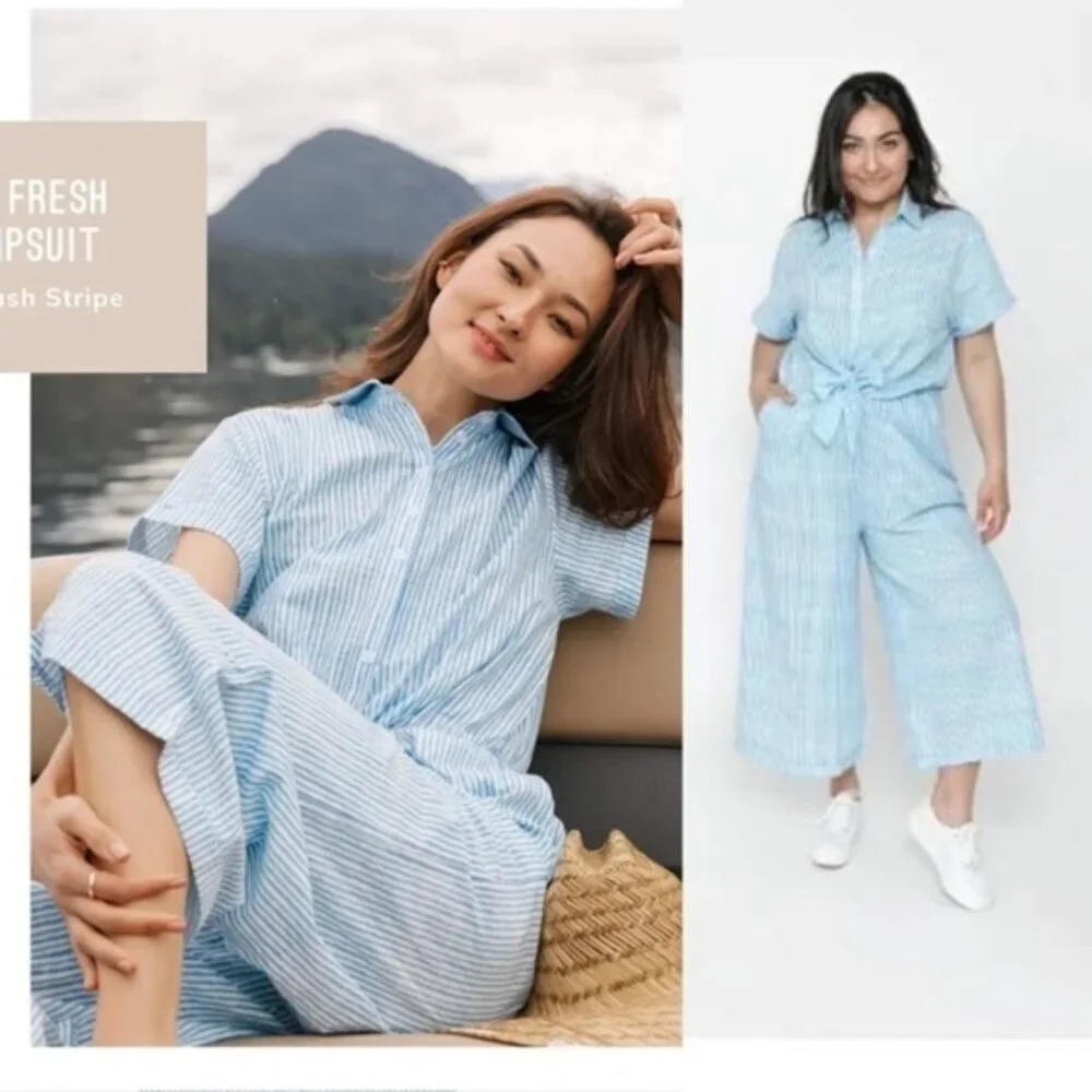 NWT Smash + Tess Fresh Romper Stripe Jumpsuit Women Size Small - Picture 9 of 10